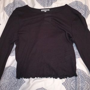 Black cropped long sleeve too, ruffle bottom
